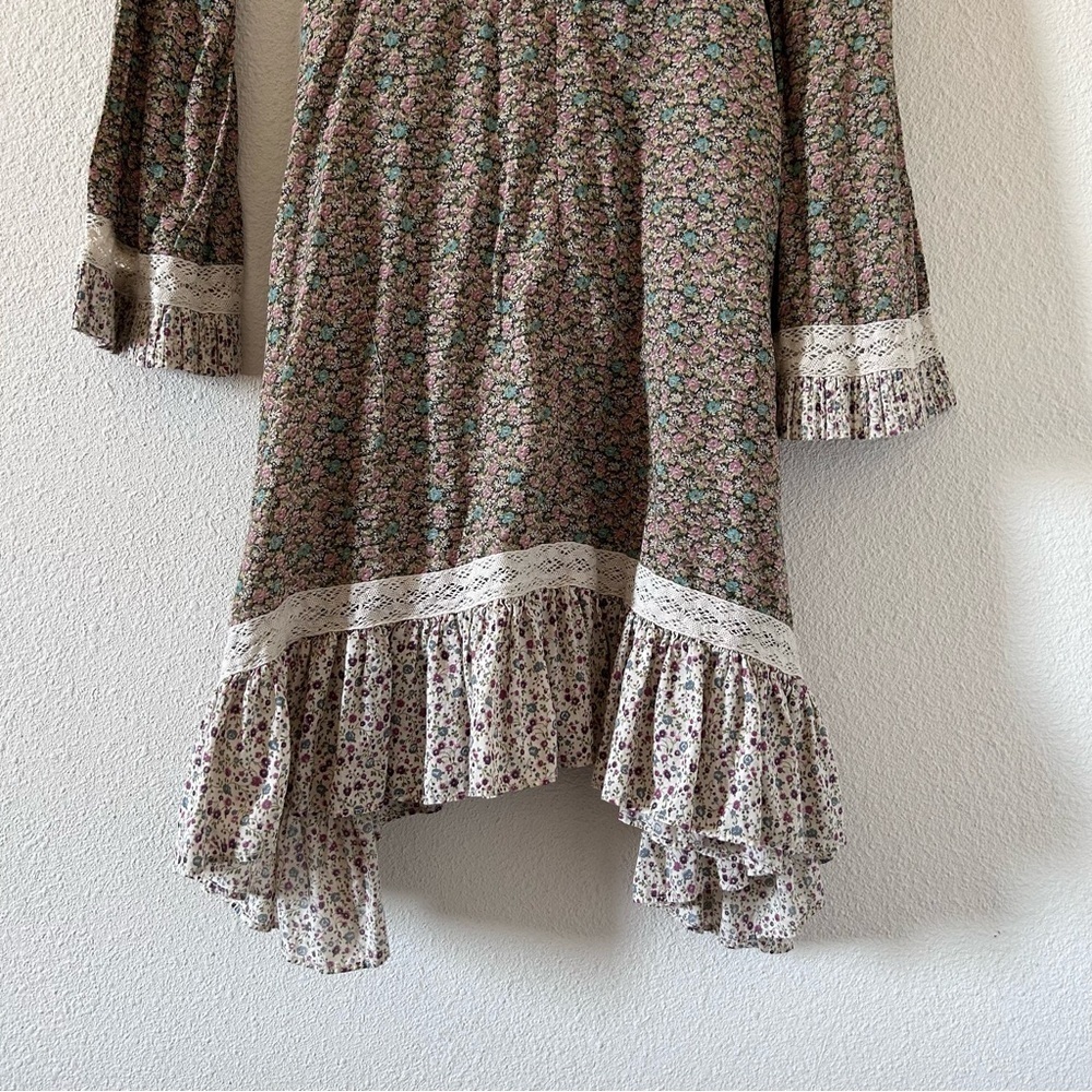 Ralph Lauren Denim Supply women’s Floral Midi Dress Medium Flare Sleeve Cottage - Picture 2 of 14